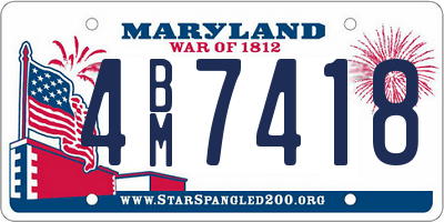 MD license plate 4BM7418