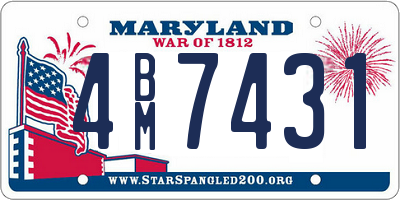 MD license plate 4BM7431