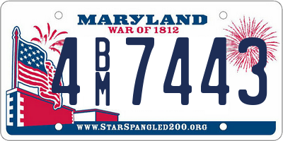 MD license plate 4BM7443