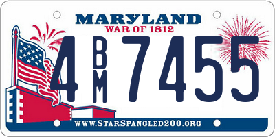 MD license plate 4BM7455