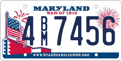 MD license plate 4BM7456