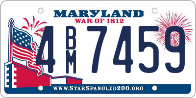 MD license plate 4BM7459