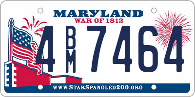MD license plate 4BM7464