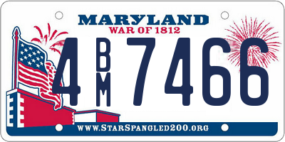 MD license plate 4BM7466