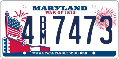 MD license plate 4BM7473