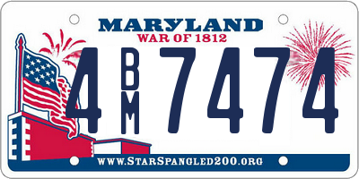 MD license plate 4BM7474