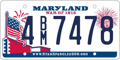 MD license plate 4BM7478