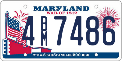 MD license plate 4BM7486