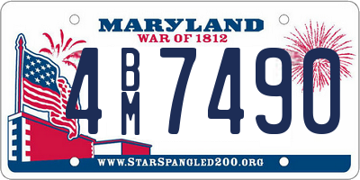 MD license plate 4BM7490
