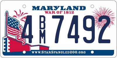 MD license plate 4BM7492