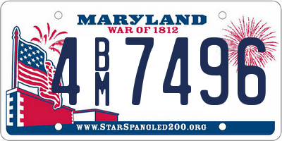MD license plate 4BM7496