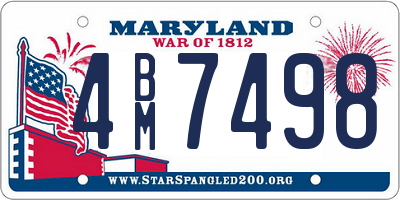 MD license plate 4BM7498