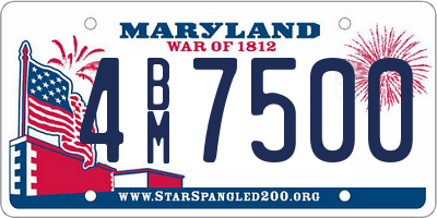 MD license plate 4BM7500