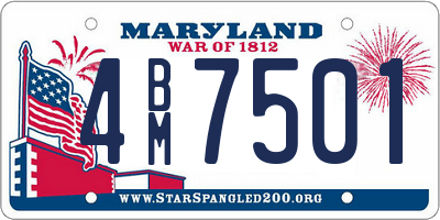 MD license plate 4BM7501