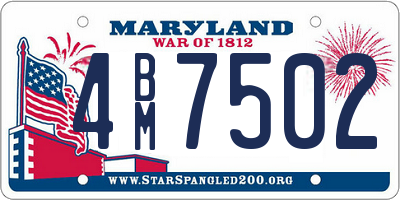 MD license plate 4BM7502