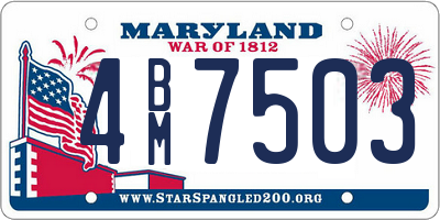 MD license plate 4BM7503