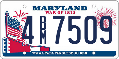 MD license plate 4BM7509