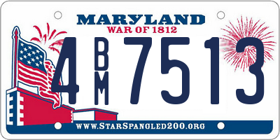 MD license plate 4BM7513