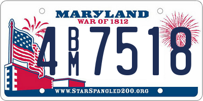MD license plate 4BM7518