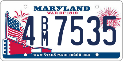 MD license plate 4BM7535