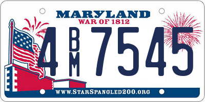 MD license plate 4BM7545