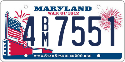 MD license plate 4BM7551