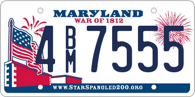 MD license plate 4BM7555