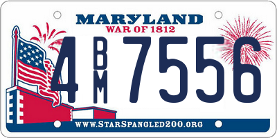 MD license plate 4BM7556