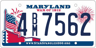 MD license plate 4BM7562
