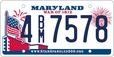 MD license plate 4BM7578