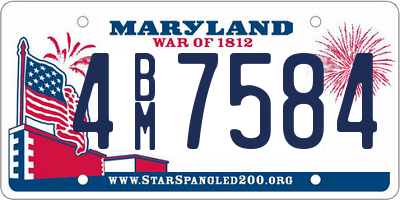MD license plate 4BM7584
