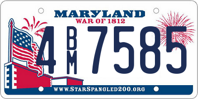 MD license plate 4BM7585