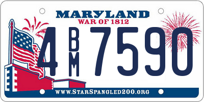 MD license plate 4BM7590