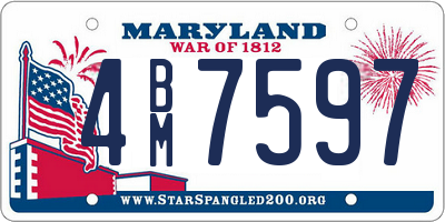 MD license plate 4BM7597
