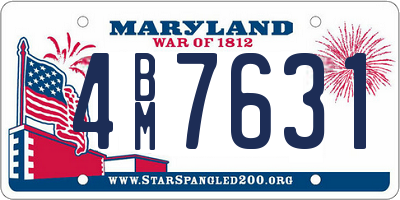 MD license plate 4BM7631