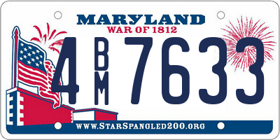 MD license plate 4BM7633