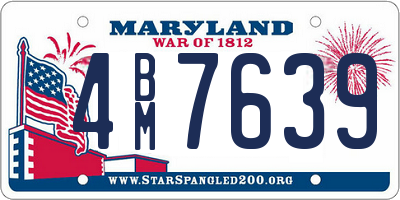 MD license plate 4BM7639