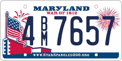 MD license plate 4BM7657