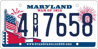 MD license plate 4BM7658