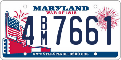 MD license plate 4BM7661