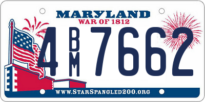 MD license plate 4BM7662