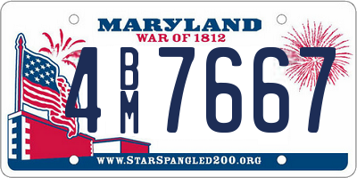 MD license plate 4BM7667