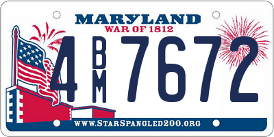 MD license plate 4BM7672