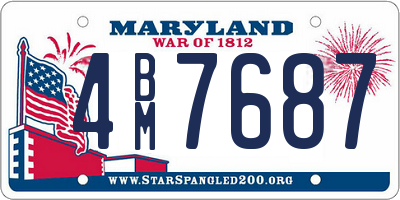 MD license plate 4BM7687