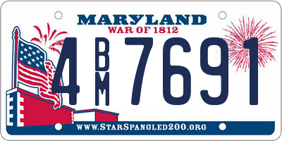MD license plate 4BM7691