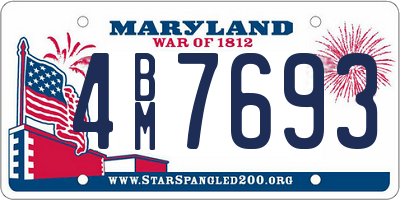 MD license plate 4BM7693
