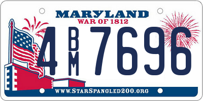 MD license plate 4BM7696