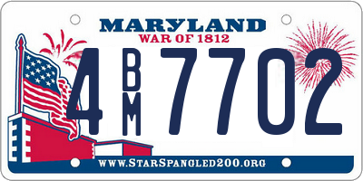 MD license plate 4BM7702