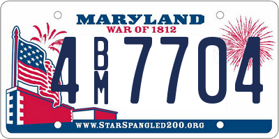 MD license plate 4BM7704