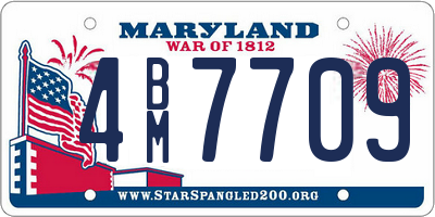 MD license plate 4BM7709